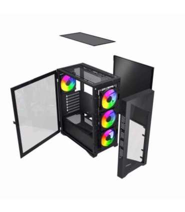 Gembird CCC-FC-900ARGB Gaming computer case Fornax 900, ATX, black