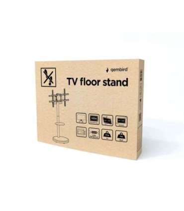 Gembird TVS-86TR-01-W TV floor stand, 37" - 86", white