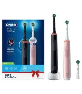 Oral-B Pro 3 3900N Gift Edition Adult Rotating-oscillating toothbrush Black, Pink