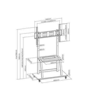 ART S-13 Mobile LCD/LED TV stand 37-100" 150 Kg