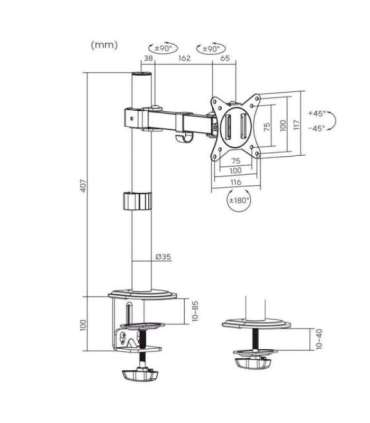 MACLEAN LCD MONITOR DESK MOUNT MC-572N