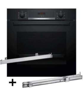 BOSCH HBA514BB3 oven + BOSCH HEZ538000 single-level telescopic runners