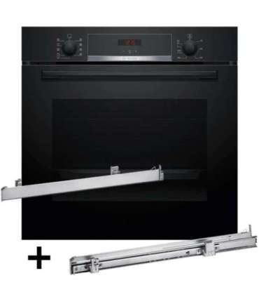 BOSCH HBA514BB3 oven + BOSCH HEZ538000 single-level telescopic runners
