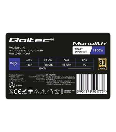 Qoltec 50177 PCI-E power supply Smart 1600W 80 Plus Gold - Data mining