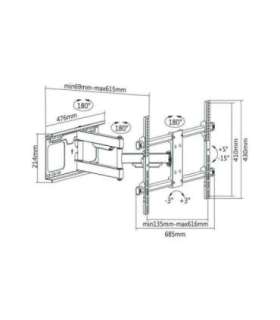 Cabletech TV bracket 37-70 " Black max Vesa 600x400 60kg