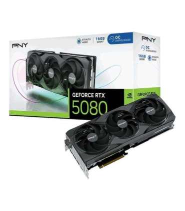 PNY GeForce RTX 5080 Overclocked Triple Fan GPU NVIDIA 16 GB GDDR7