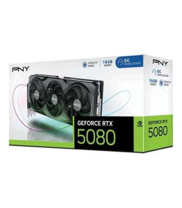 PNY GeForce RTX 5080 Overclocked Triple Fan GPU NVIDIA 16 GB GDDR7