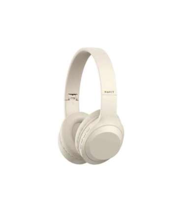 Havit H628BT - wireless on-ear headphones, beige