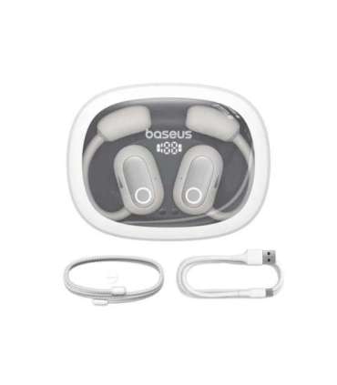 Baseus Eli Fit Open- Ear Headset Wireless Connectivity/Music USB Type-C Bluetooth White