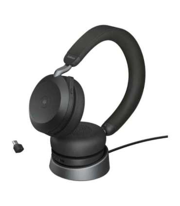 Jabra Evolve2 75 Headset Wired and Wireless Headband Calls/music USB Type-C Bluetooth Charging stand Black