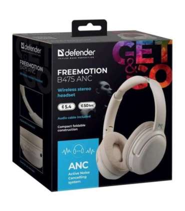 HEADPHONES DEFENDER BLUETOOTH FREEMOTION B475 ANC BEIGE