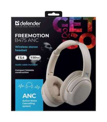HEADPHONES DEFENDER BLUETOOTH FREEMOTION B475 ANC BEIGE