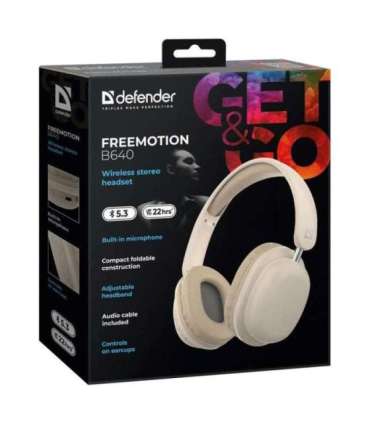 HEADPHONES DEFENDER BLUETOOTH FREEMOTION B640 BEIGE