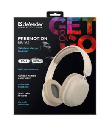 HEADPHONES DEFENDER BLUETOOTH FREEMOTION B640 BEIGE