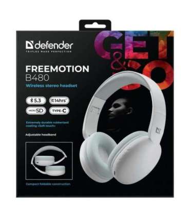 HEADPHONES DEFENDER BLUETOOTH FREEMOTION B480 WHITE