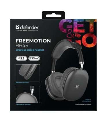 HEADPHONES DEFENDER BLUETOOTH FREEMOTION B645 BLACK