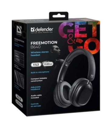 HEADPHONES DEFENDER BLUETOOTH FREEMOTION B640 BLACK