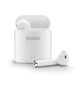Savio TWS-01 Wireless Bluetooth Earphones, White