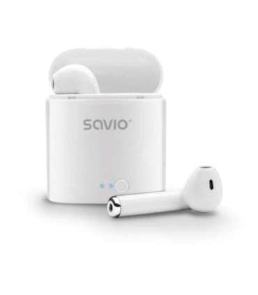 Savio TWS-01 Wireless Bluetooth Earphones, White