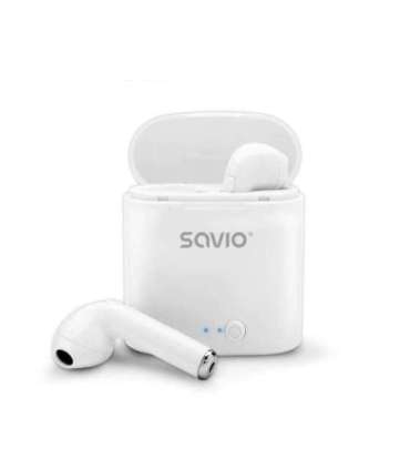 Savio TWS-01 Wireless Bluetooth Earphones, White