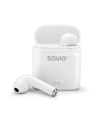 Savio TWS-01 Wireless Bluetooth Earphones, White