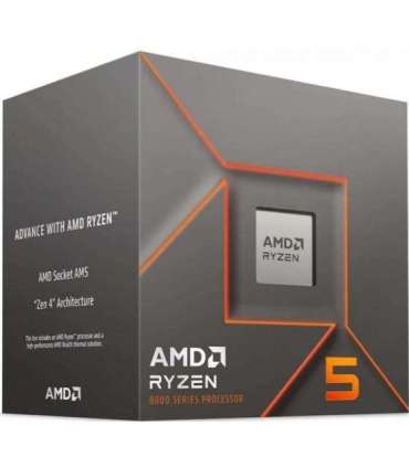 AMD 100-100001591BOX Ryzen 5 8400F CPU, AMD AM5, 6-Core HT, 4,2 GHz, 16 MB L3, BOX