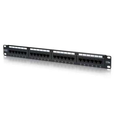 Digitus Patch Panel DN-91524U Black Category: CAT 5e Ports: 24 x RJ45 Retention strength: 7.7 kg Insertion