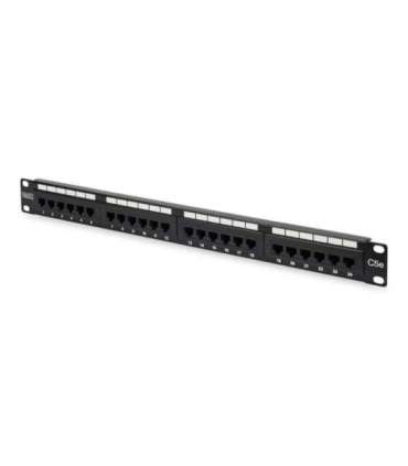 Digitus Patch Panel DN-91524U Black Category: CAT 5e Ports: 24 x RJ45 Retention strength: 7.7 kg Insertion