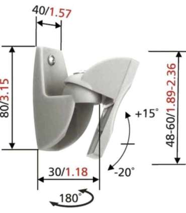 Vogels Loundspeaker Mount VLB500 2 pcs. Turn, Tilt Maximum weight (capacity) 5 kg Black