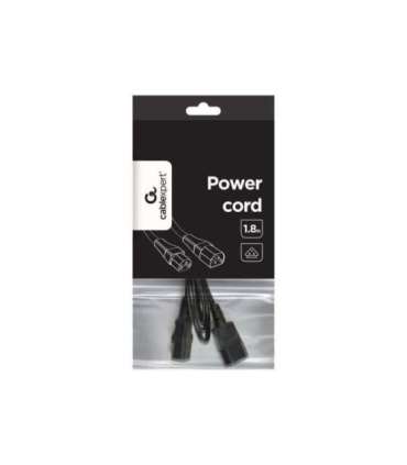 Cablexpert PC-189-VDE power extension cable 1.8 meter Black C14 coupler C14 coupler