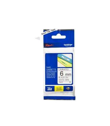 Brother TZe-211 Laminated Tape Black on White TZe 8 m 6 cm
