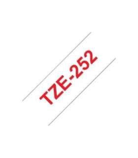 Brother TZe-252 Laminated Tape Red on White TZe 8 m 2.4 cm