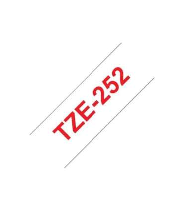 Brother TZe-252 Laminated Tape Red on White TZe 8 m 2.4 cm