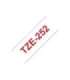 Brother TZe-252 Laminated Tape Red on White TZe 8 m 2.4 cm