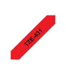 Brother TZE-431 Laminated Tape Black on Red TZe 8 m 1.2 cm