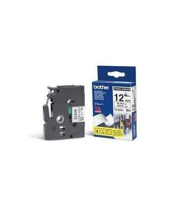 Brother TZ-S231 Strong Adhesive Laminated Tape Black on White TZe 8 m 1.2 cm