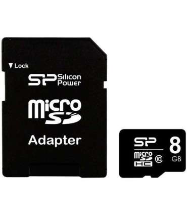 Silicon Power 8 GB MicroSDHC Flash memory class 10 SD adapter