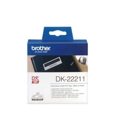 Brother DK-22211 Continuous Length Paper Label Black, White DK 29mm 15.24 m