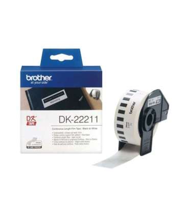 Brother DK-22211 Continuous Length Paper Label Black, White DK 29mm 15.24 m