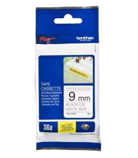 Brother TZe-S221 Strong Adhesive Laminated Tape Black on White TZe 8 m 9 cm