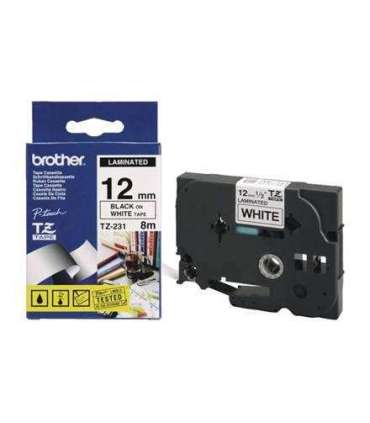 Brother TZe-S221 Strong Adhesive Laminated Tape Black on White TZe 8 m 9 cm