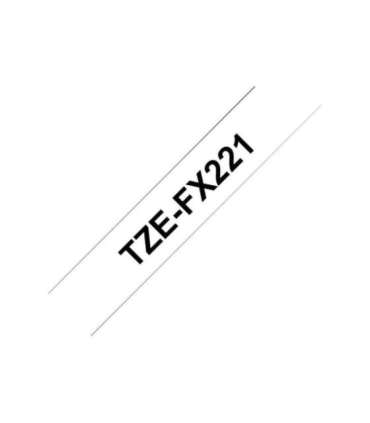 Brother TZe-FX221 Flexible ID Laminated Tape Black on White TZe 8 m 0.9 cm