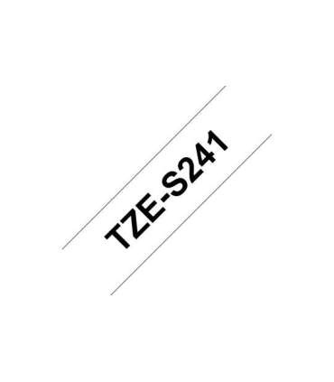 Brother TZe-S241 Strong Adhesive Laminated Tape Black on White TZe 8 m 1.8 cm