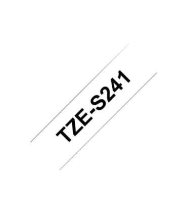 Brother TZe-S241 Strong Adhesive Laminated Tape Black on White TZe 8 m 1.8 cm