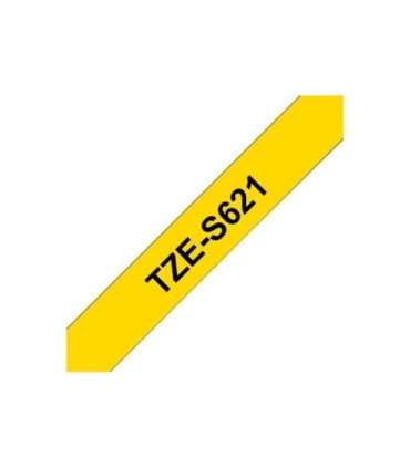 Brother TZe-S621 Strong Adhesive Laminated Tape Black on Yellow TZe 8 m 9 cm
