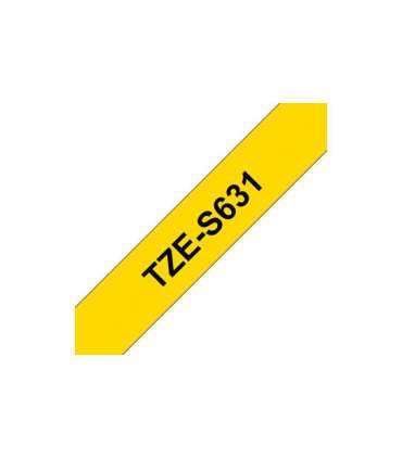 Brother TZe-S631 Strong Adhesive Laminated Tape Black on Yellow TZe 8 m 1.2 cm