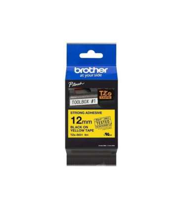 Brother TZe-S631 Strong Adhesive Laminated Tape Black on Yellow TZe 8 m 1.2 cm