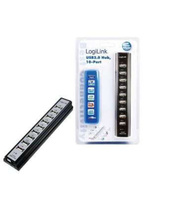Logilink USB 2.0 Hub-10 port whit power adapter
