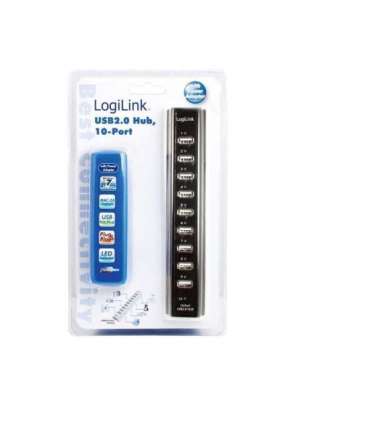 Logilink USB 2.0 Hub-10 port whit power adapter