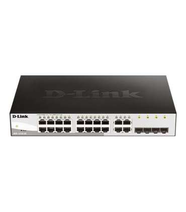 D-LINK DGS-1210-20, Gigabit Smart Switch with 16 10/100/1000Base-T ports and 4 Gigabit MiniGBIC (SFP) ports, 802.3x Flow
